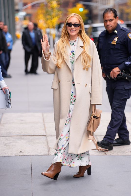 LINDSAY LOHAN Arrives at The View to Promote Our Little Secret 11/20/2024