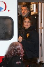 MARISKA HARGITAY Braves the Rain to Film at Law and Order: SVU Set in New York 11/23/2024