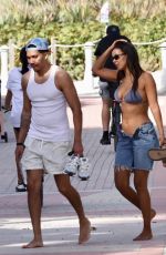 MAYA JAMA in Bikini Top at a Beach in Miami 11/18/2024