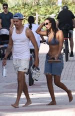 MAYA JAMA in Bikini Top at a Beach in Miami 11/18/2024