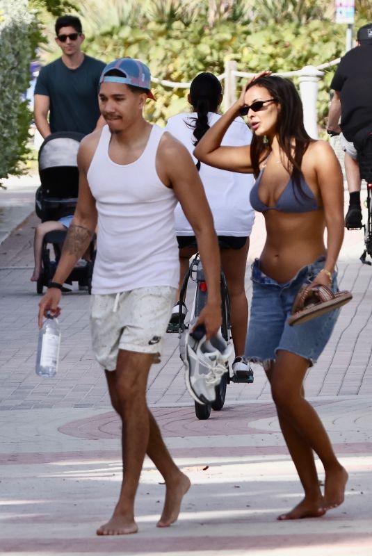 MAYA JAMA in Bikini Top at a Beach in Miami 11/18/2024