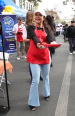 MAYRA VERONICA Serves Food to Homeless at LA Mission in Los Angeles 11/27/2024
