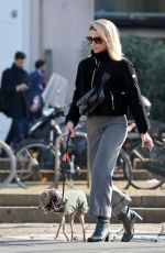 MICHELLE HUNZIKER Out with Her Dog in Milan 11/07/2024