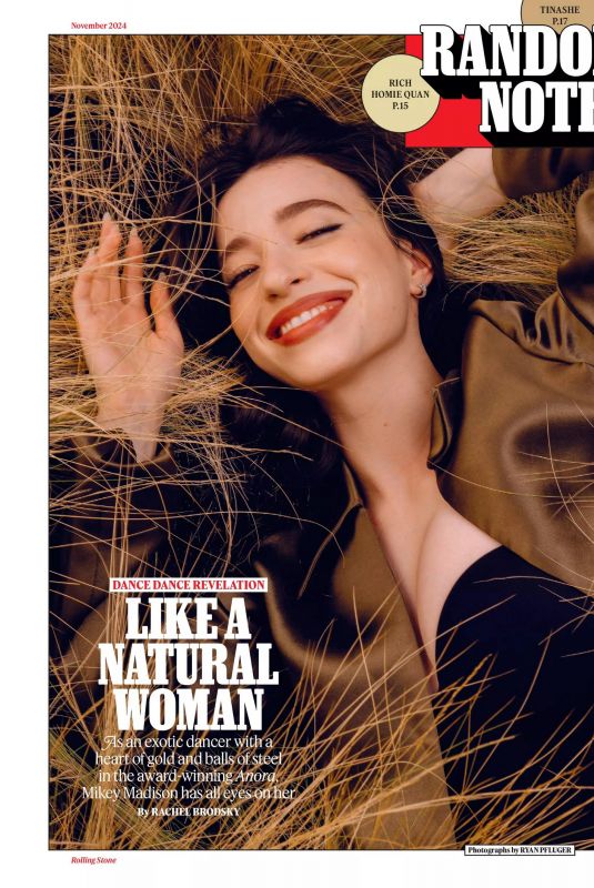 MIKEY MADISON in Rolling Stone Magazine, November 2024