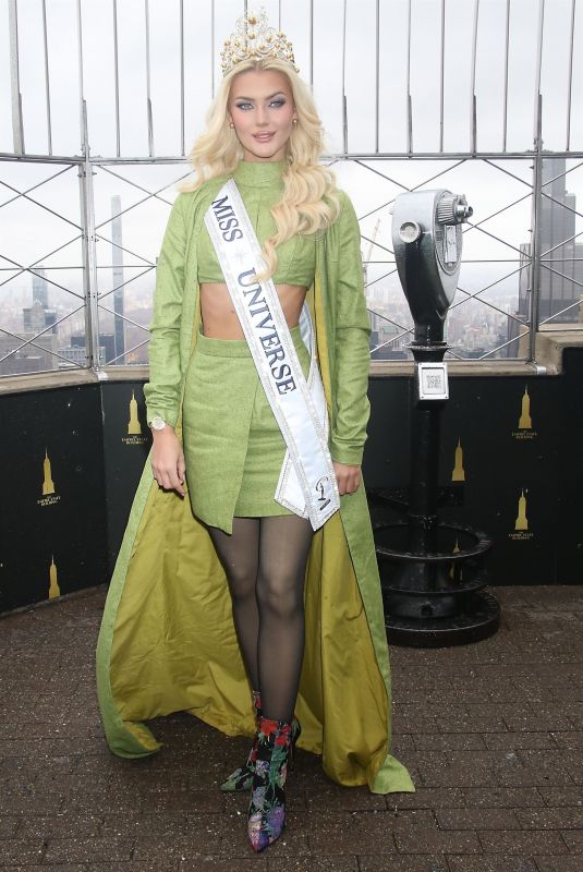 Miss Universe 2024 VICTORIA KJAER THEILVIG Lights Empire State Building in New York 11/22/2024