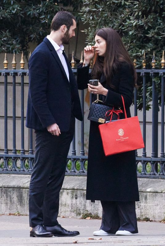 NATALI HUSIC and Louis Sarkozy Out at Avenue Montaigne in Paris 11/16/2024
