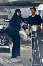 NINA DOBREV and Shaun White Leaves LAX in Los Angeles 11/02/2024