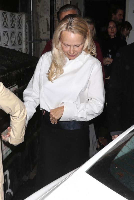 PAMELA ANDERSON Leaves a Q&A at Landmark Theatre in Westwood 11/27/2024