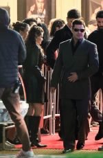 PHOEBE DYNEVOR and Zac Efron Filming Night Scenes for Famous at Alex Theatre in Glendale 11/19/2024