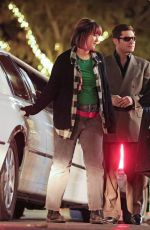PHOEBE DYNEVOR and Zac Efron Filming Night Scenes for Famous at Alex Theatre in Glendale 11/19/2024