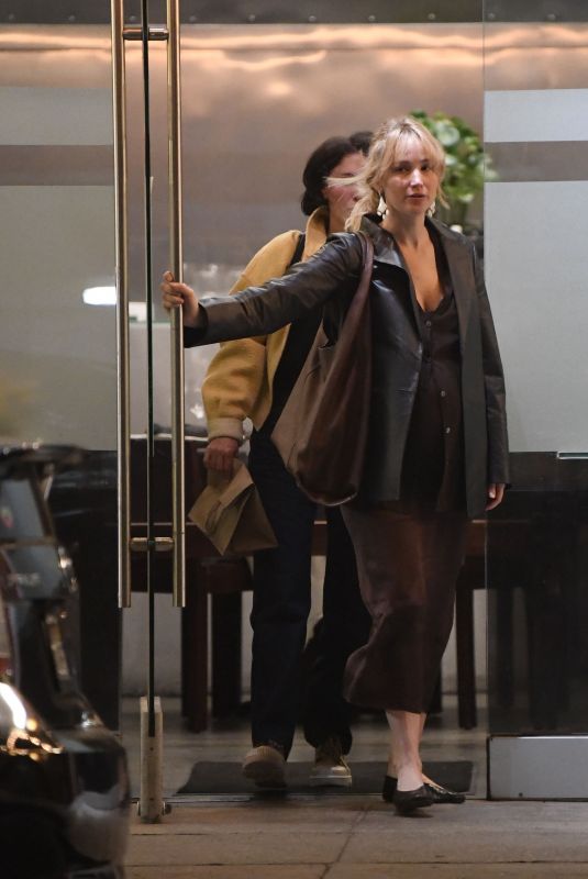 Pregnant JENNIFER LAWRENCE Leaves Dinner with a Friend in Los Angeles 11/07/2024