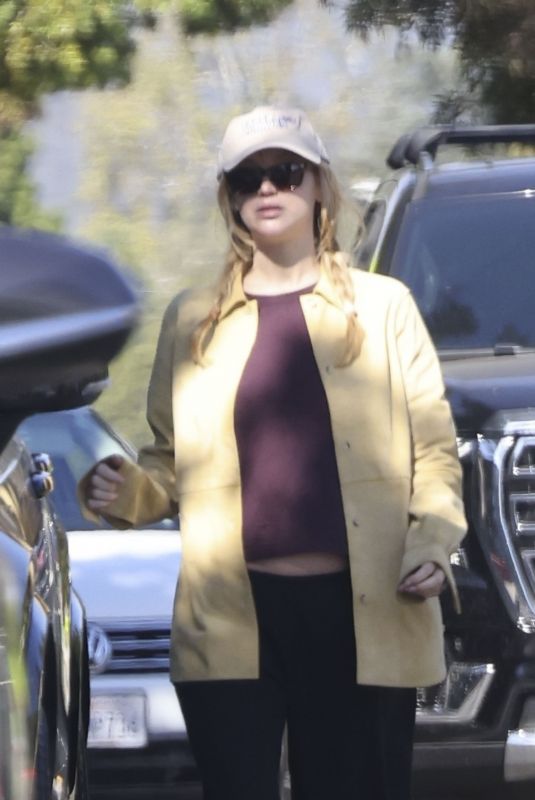 Pregnant JENNIFER LAWRENCE Out Visit Friends in Los Angeles 11/01/2024