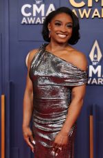 SIMONE BILES at 58th Annual CMA Awards at Bridgestone Arena in Nashville 11/20/2024