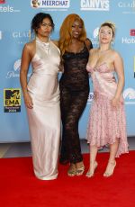 YSABELLE SALVANERA, AMELIA ONUORAH and MADELEINE HAYNES at 2024 MTV Europe Music Awards at Co-op Live Arena in Manchester 11/10/2024