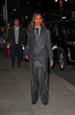 ZOE SALDANA Arrives at Late Show with Steven Colbert in New York 11/13/2024