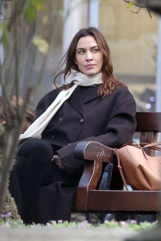 ALEXA CHUNG Out for Coffee in Golden Square in Soho 12/16/2024