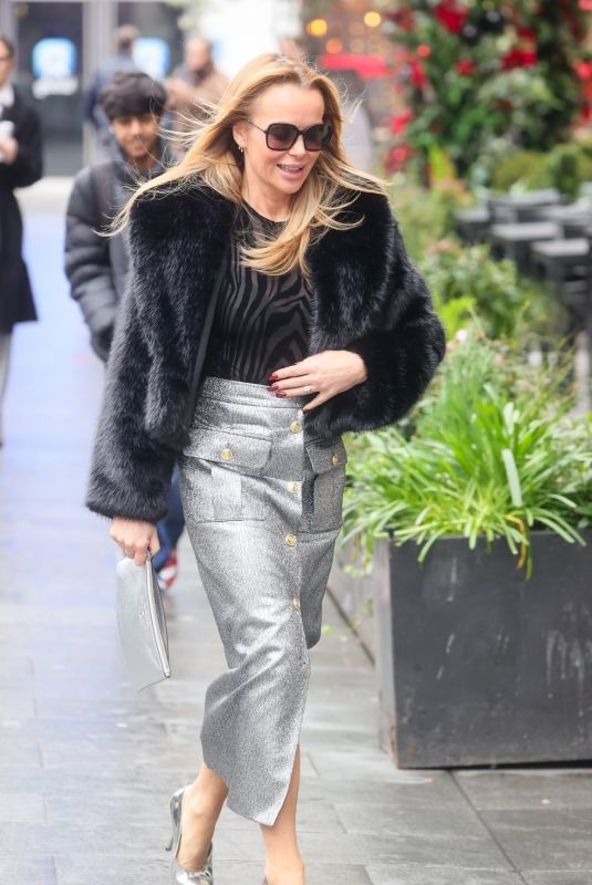 AMANDA HOLDEN Leaves Heart Radio Studios in London 12/16/2024