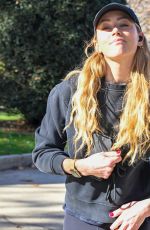 AMBER HEARD Out Jogging in Madrid 12//08/2024