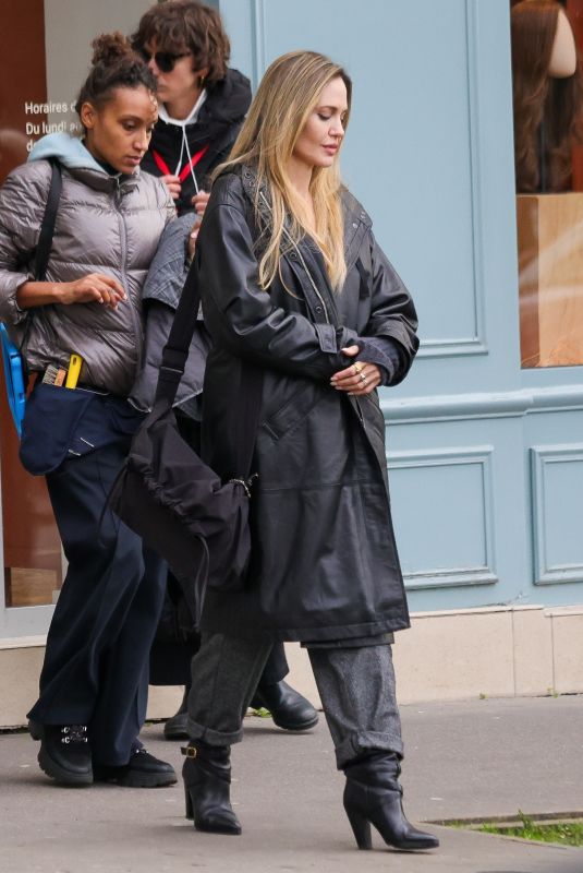 ANGELINA JOLIE on the Set of Stitches in Paris 12/18/2024