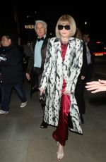 ANNA WINTOUR Arrives at Vas J Morgan British Fashion Awards Afterparty in London 12/02/2024