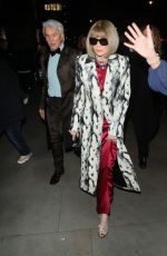 ANNA WINTOUR Arrives at Vas J Morgan British Fashion Awards Afterparty in London 12/02/2024