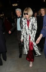 ANNA WINTOUR Arrives at Vas J Morgan British Fashion Awards Afterparty in London 12/02/2024