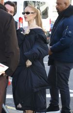 ARIANA GRANDE Arrives at Drew Barrymore Show in New York City 12/03/2024
