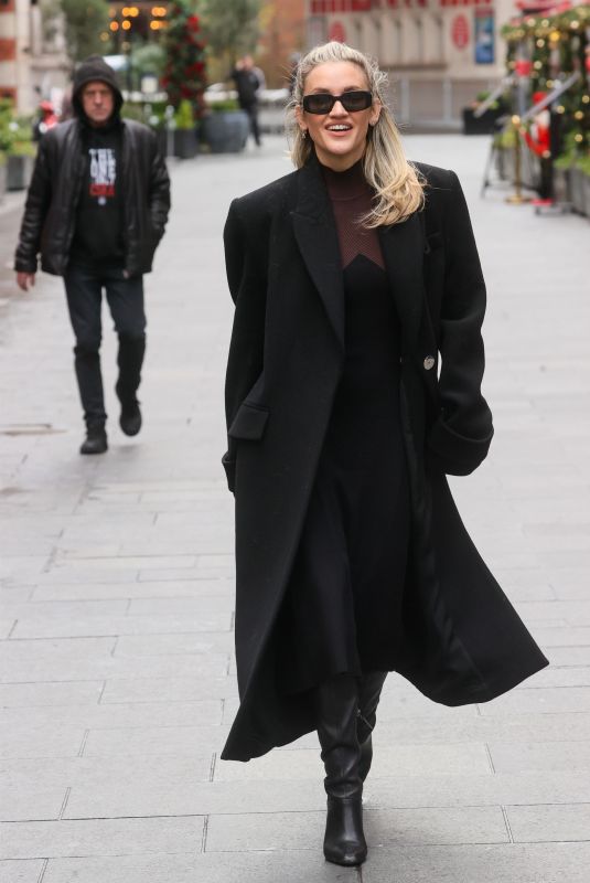 ASHLEY ROBERTS Leaves Heart Radio in London 12/18/2024