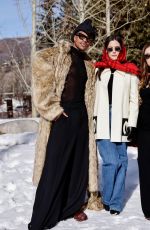 BILLIE LOURD, RILEY KEOUGH, JAMIE MIZRAHI and Jeremy Pope at St. Regis World Snow Polo Championships at Rio Grande Park 12/19/2024