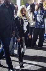 CHRISTINA AGUILERA Arrives at Billie Eilish Concert at Kia Forum in Inglewood 12/20/2024