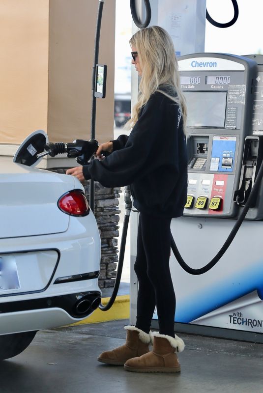 CHRISTINA HALL at a Gas Station in Newport Beach 12/06/2024