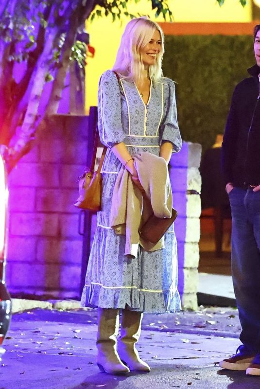 CLAUDIA SCHIFFER Leaves Matsuhisa in Beverly Hills 12/08/2024