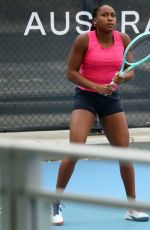 COCO GAUFF at Training Court at RAC Arena in Perth 12/29/2024