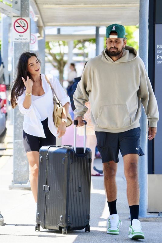 COSTEEN HATZI and Nick Kyrgios Arrives at Brisbane Airport 12/28/2024