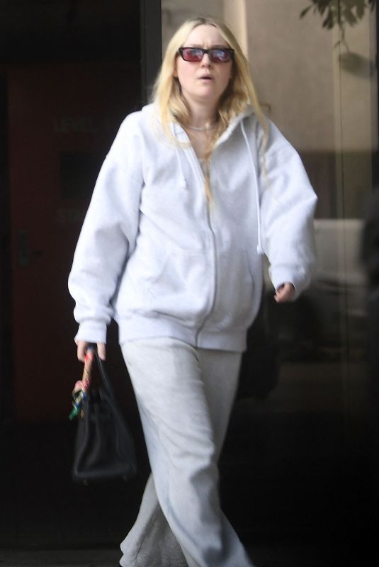 DAKOTA FANNING at Crane Hair Salon in West Hollywood 12/23/2024