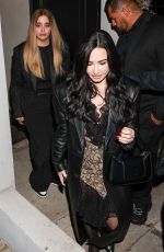 DEMI LOVATO Leaves OBB Media Christmas Party Event in Los Angeles 12/08/2024