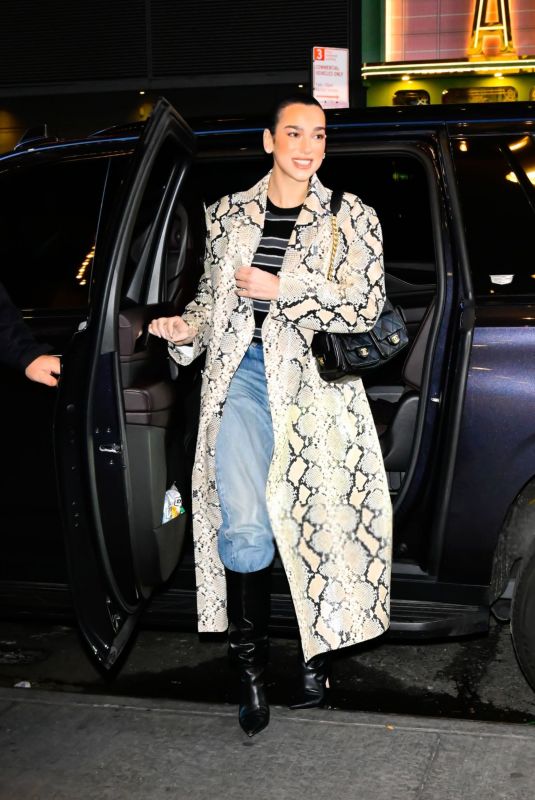DUA LIPA Arrives at CBS Studios in New York City 12/12/2024