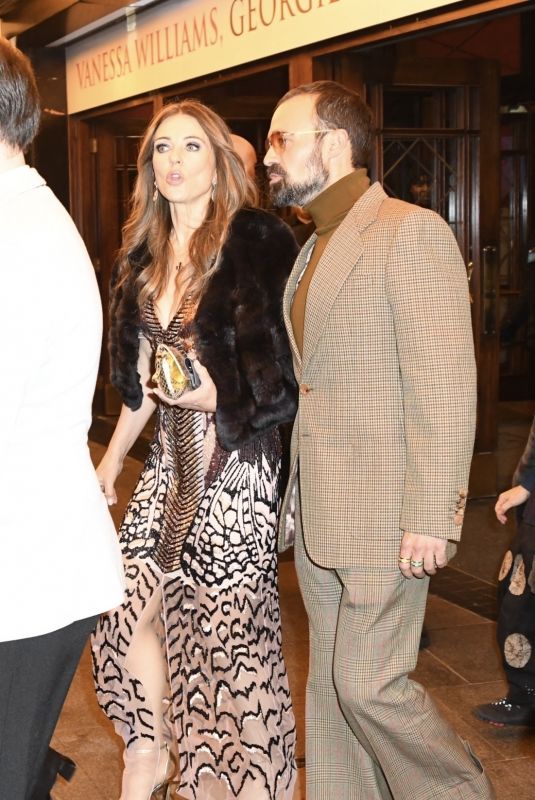 ELIZABETH HURLEY Leaves The Devil Wears Prada: The Musical World Premiere Party in London 12/01/2024