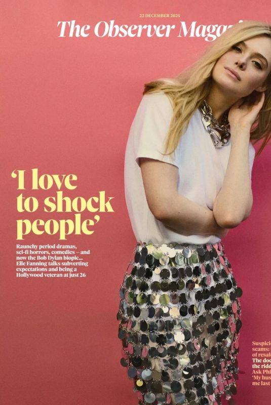 ELLE FANNING in The Observer Magazine, December 2024