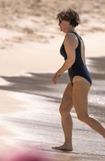 EMMA FORBES in Swimsuit on the Beach at Sandy Lane Hotel in Barbados 12/22/2024