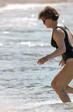 EMMA FORBES in Swimsuit on the Beach at Sandy Lane Hotel in Barbados 12/22/2024