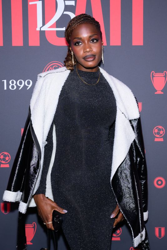 EVELYN IJEH at 125th Anniversary of Football Team AC Milan party at Armani Theatre in Milan 12/16/2024