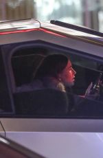 HAILEY BIEBER in a Tesla Cybertruck Leave s Studio in Los Angeles 12/04/2024