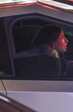 HAILEY BIEBER in a Tesla Cybertruck Leave s Studio in Los Angeles 12/04/2024
