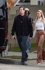 HEATHER RAE YOUNG Stop by The Flip Off Filming in Los Angeles 12/13/2024