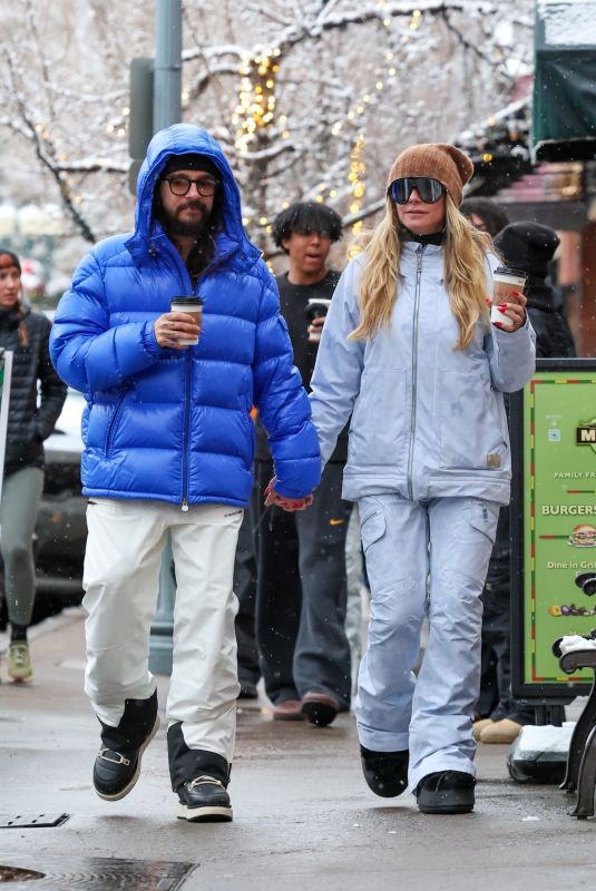 HEIDI KLUM and Tom Kaulitz Out in Aspen 12/25/2024
