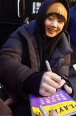 HELEN J SHEN Stops for Fans at Times Square in New York 12/28/2024