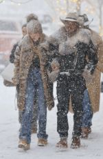 JENNIFER LOPEZ Braves Heavy Snow for Lunch in Aspen 12/30/2024
