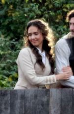 JESSICA ALBA and Michele Morrone on the Set of Maserati: the Brothers Out in Rome 12/19/2024