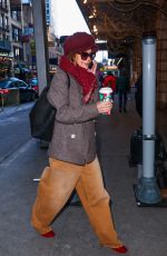 KATIE HOLMES Arrives to Her Broadway Show Our Town in New York 12/22/2024